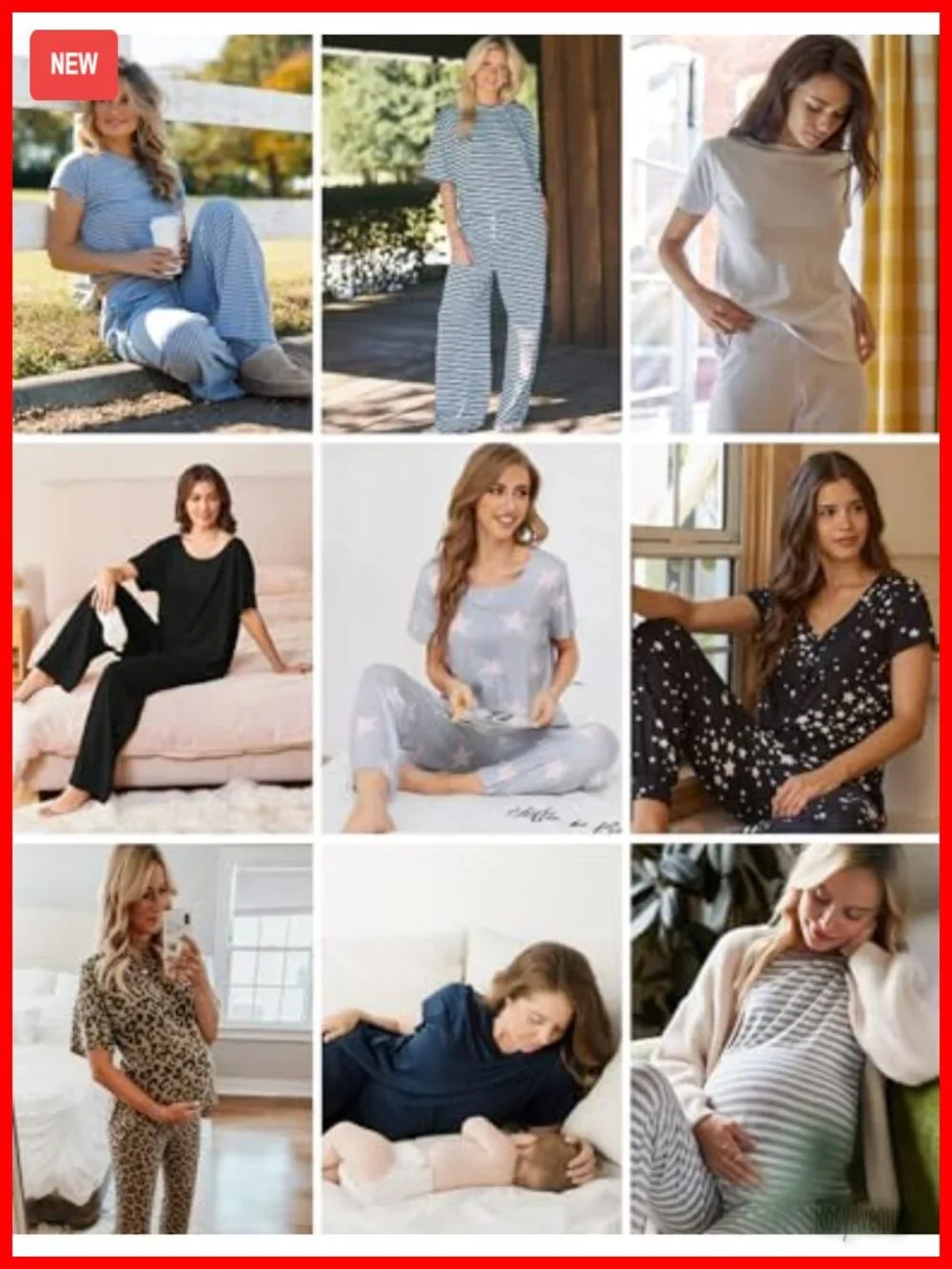 2 Pack Short Sleeve Pajama Sets with Pockets Lounge Set